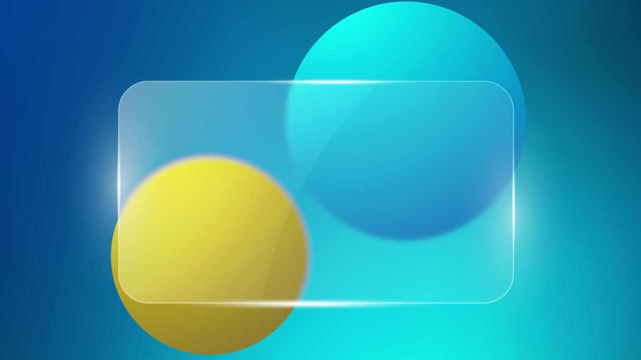 4k 영상으로 투명한 신용카드 디자인을 가진 파란색 배경