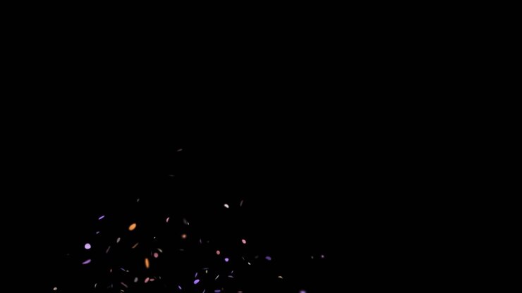 Dynamic Confetti Explosion - Festive 4K Animation for Your Holiday Projects! Colorful Party Confetti Cascading in a Whirlwind of Glitter and Joy on a Stylish Black Background