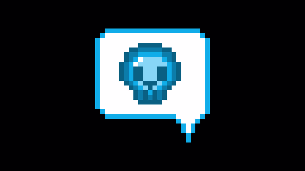 Pixel art animation icon speech bubble scull (2)