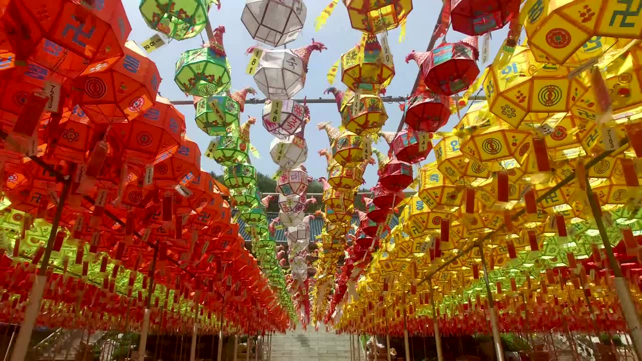 Festival das Lanternas de Lótus no Templo Samgwangsa, Busan, Coreia do Sul, Ásia