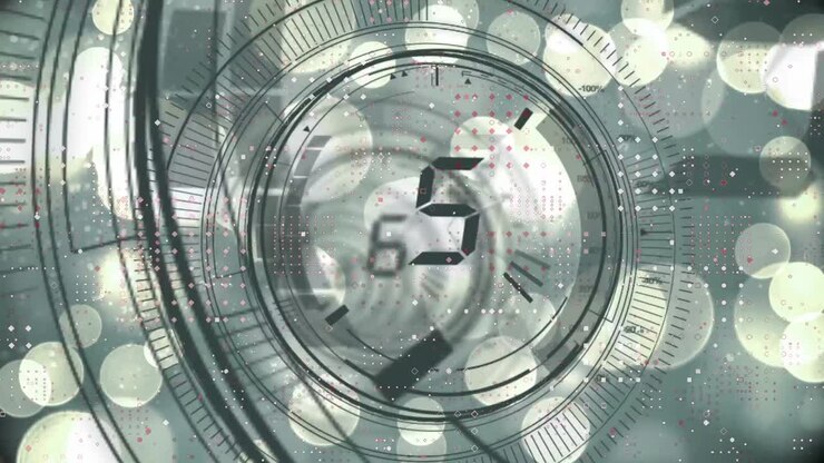 Animation of light spots over scope scanning with growing number