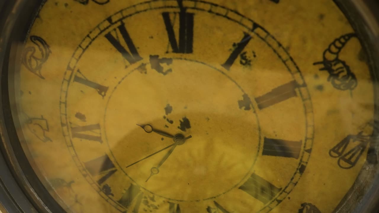 The old vintage pocket clock on a closer look