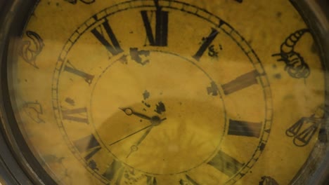 the old vintage pocket clock on a closer look
