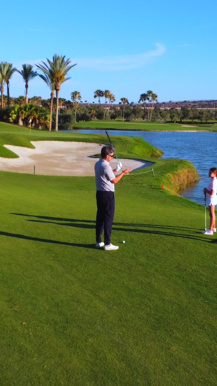 Golfing on a beautiful course