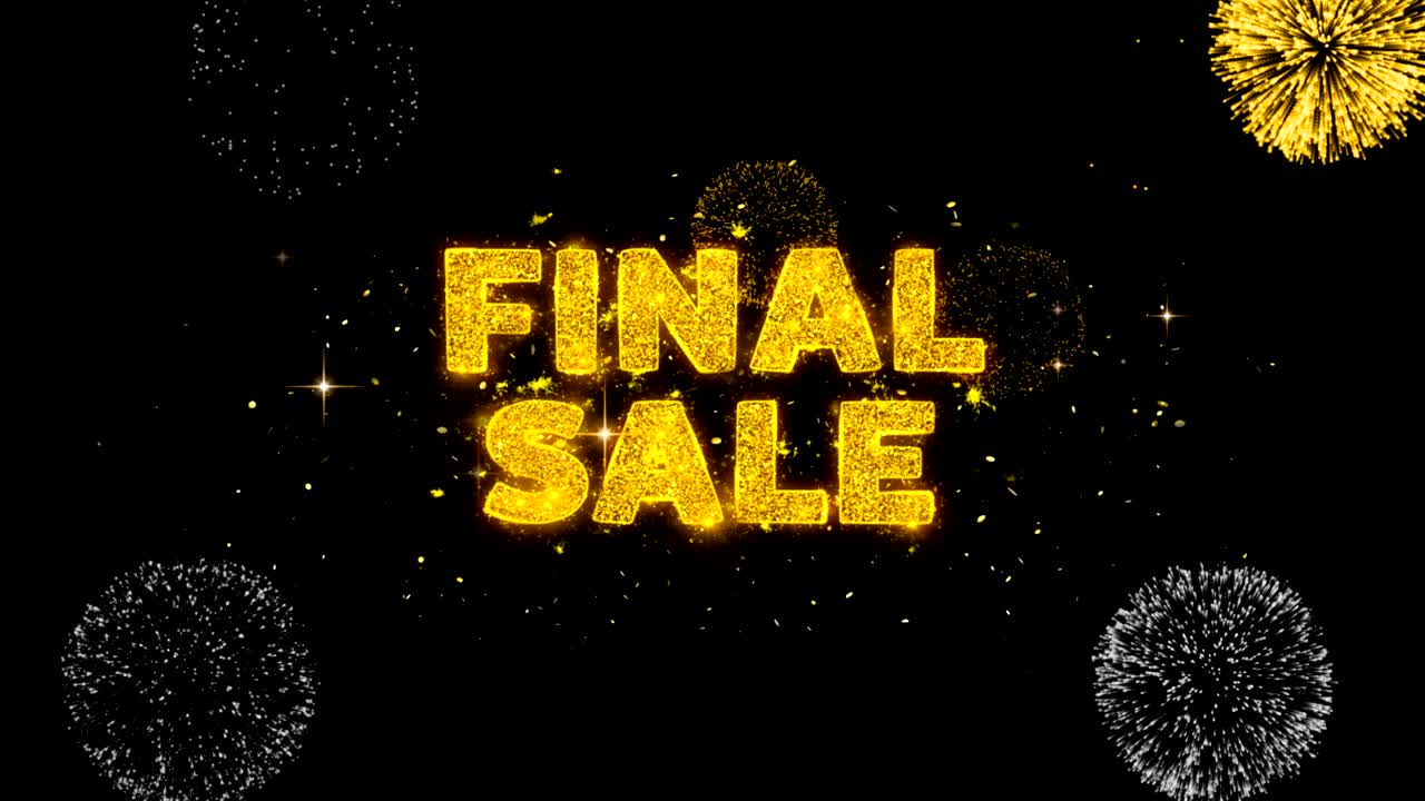 최종 판매 텍스트는 반이는 황금 입자 불꽃놀이에 대해 드러니다.
