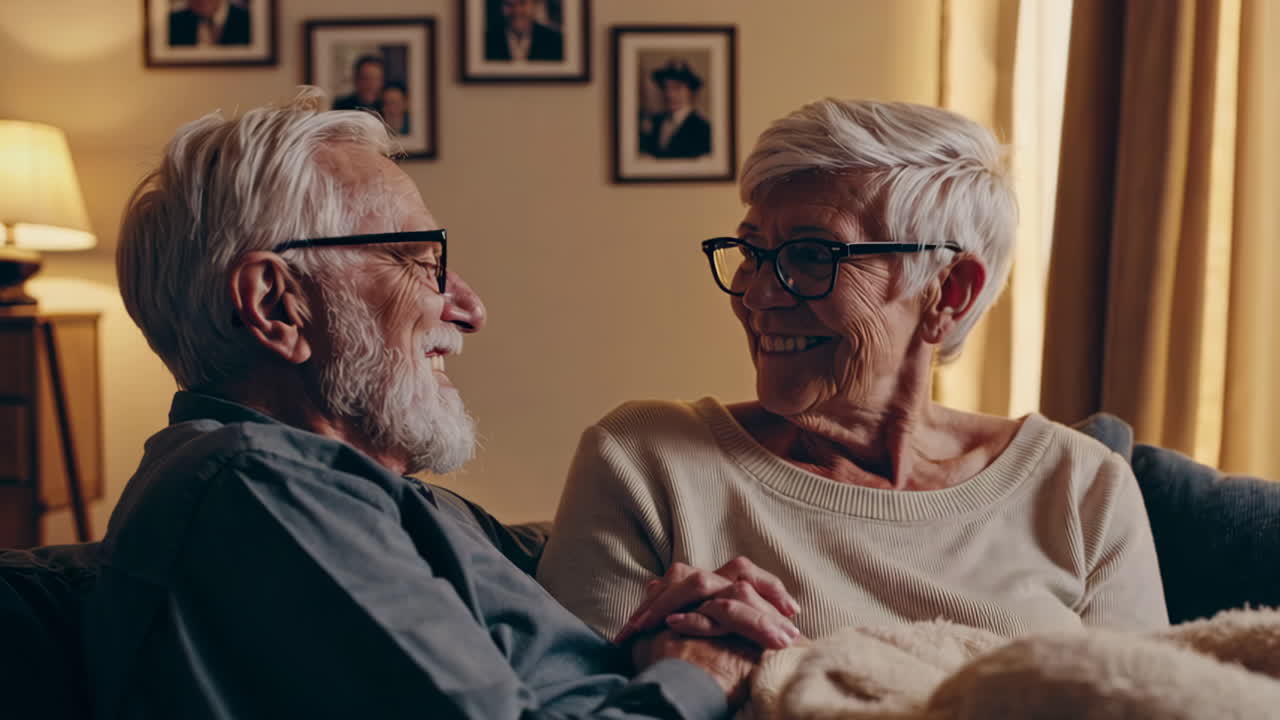 Happy Senior Couple Relaxing at Home