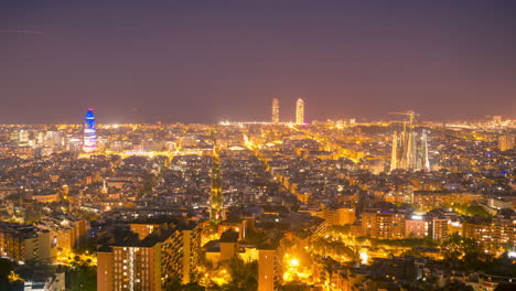 timelapse of barcelona seen from the turó de la rovira or bunkers del carmel