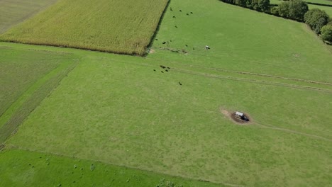 Vista-Aérea-De-Drones-Del-Campo-Rural-En-Los-Países-Bajos,-Europa