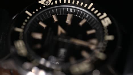 close-up of divers watch second hand movement