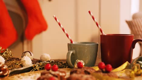 close-up of various christmas desserts