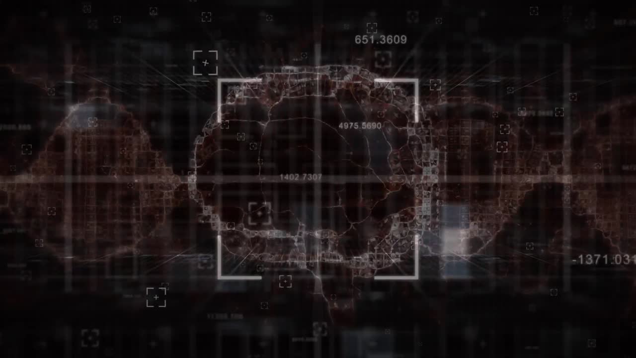 Animation of human brain, dna strand spinning with markers recording