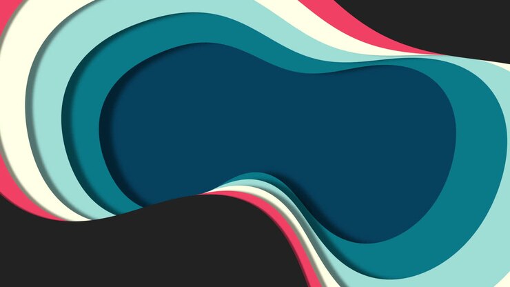 Rainbow plastic paper cut waves pattern