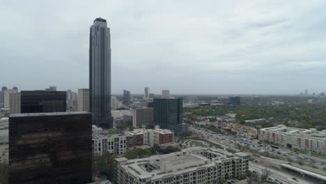 This-video-is-about-an-aerial-view-of-the-Williams-Tower-and-Galleria-Mall-area-in-Houston,-Texas