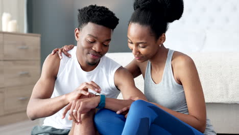 Fitness,-lockdown-and-a-black-couple-with-smart