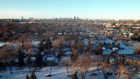 winnipeg, manitoba, winter aerial shot