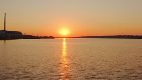 beautiful sunset on river. dramatic sunset over the beautiful river