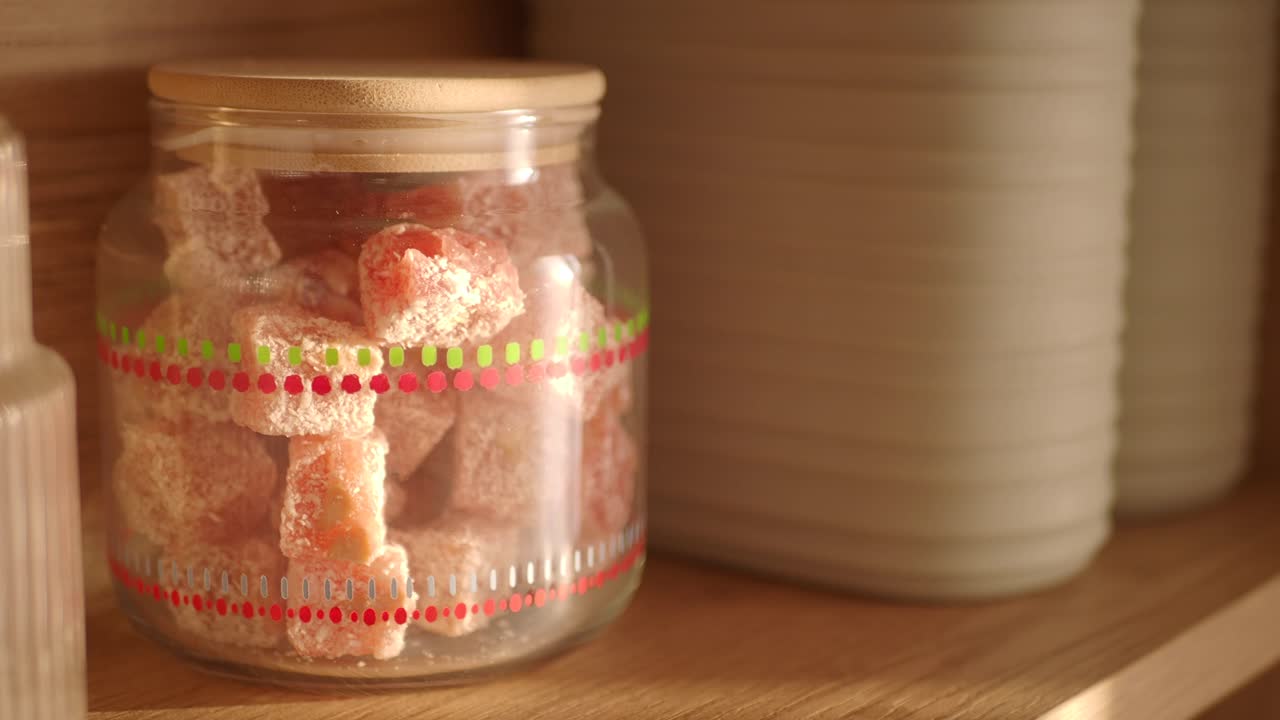 Jar of candied fruit
