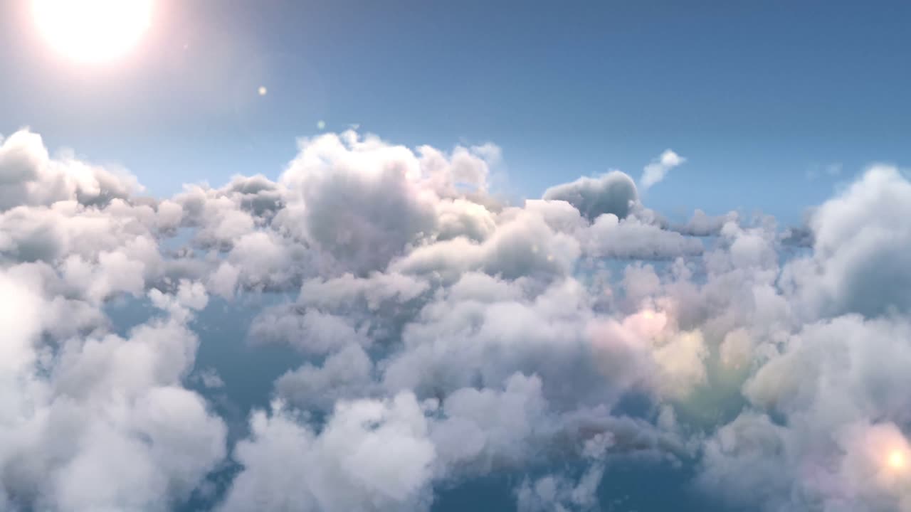 푸른 하늘에 하얀 솜 털 구름