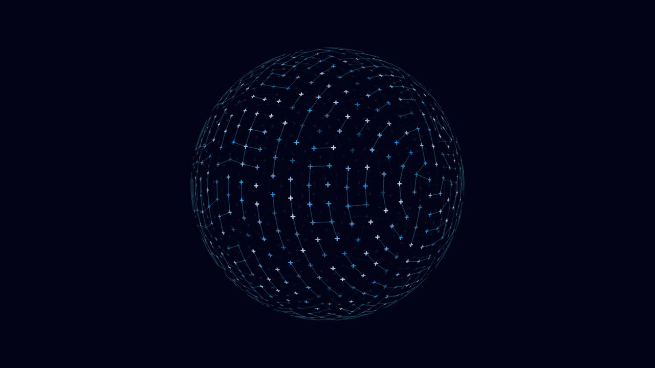 esfera reluciente de puntos en un lienzo oscuro