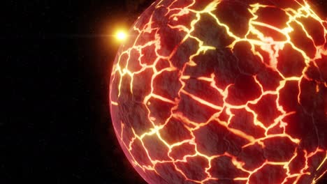 dark planet with lava cracks, 3d rendering