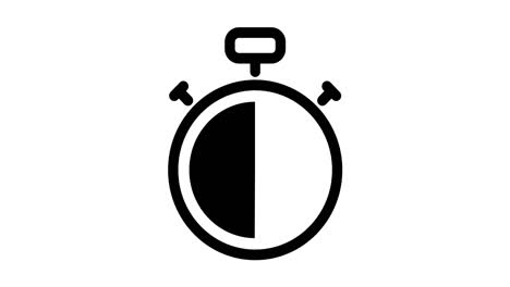 stopwatch icon time running animated video. chronometer start stop circle. countdown minute isolated animation