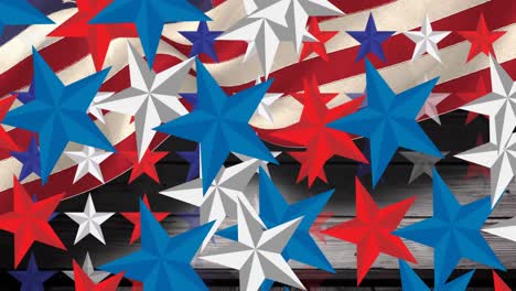 Animation-of-stars-in-red,-white-and-blue-of-flag-of-united-states-of-america