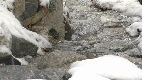 A-montaña-stream-runs-over-snow-covered-rocks