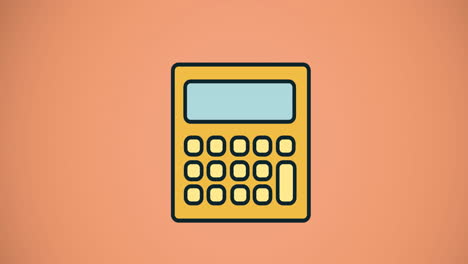 Animation of calculator icon moving on red background