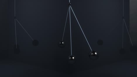 metal balls swing in the air without colliding with each other. seamless loop 3d render