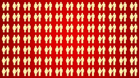 hombre y mujer fondo rojo tráfico horizontal