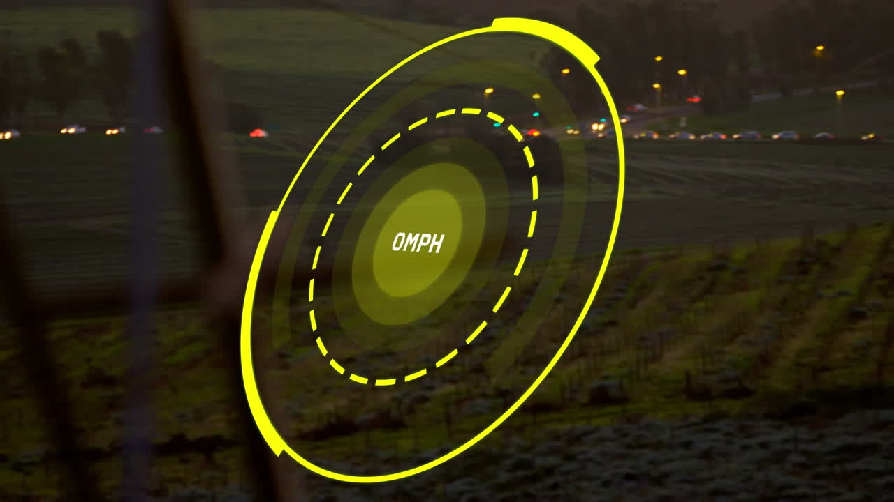 해가 지는 동안 전기 기둥 위에 있는 음성 거품의 애니메이션