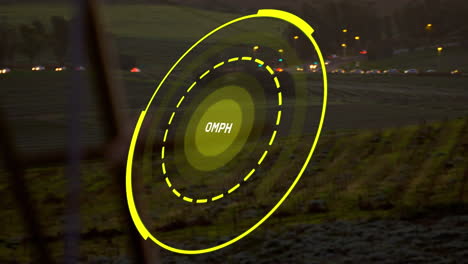 Animation of speech bubbles over electricity poles at sunset
