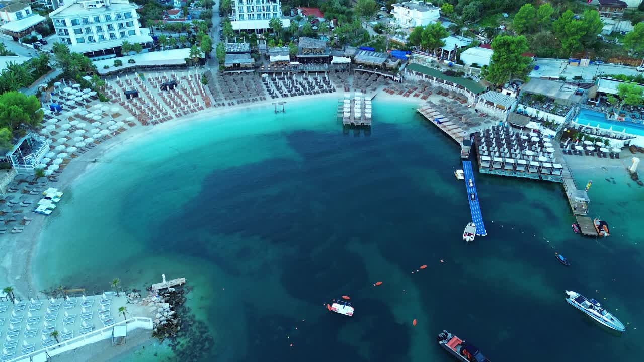 Aerial View of a Stunning Beach Resort in Turkey