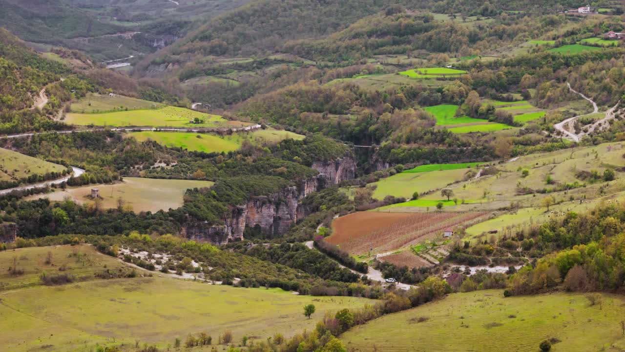 Stunning aerial of Osum Canyon in Berat, Albania, capturing nature's beauty