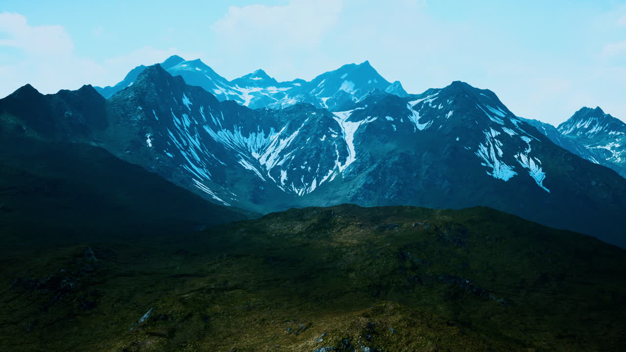 산의 아름다운 파노라마 전망