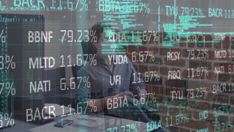 Animación-Del-Procesamiento-De-Datos-Sobre-El-Hombre-Usando-Interfaz-Y-Animación-Colgante-Matemática-De-Teléfonos-Inteligentes