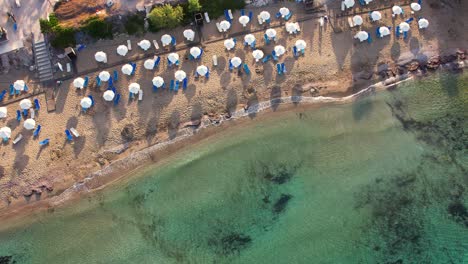 sideways top down beach beds and umbrella's cyprus