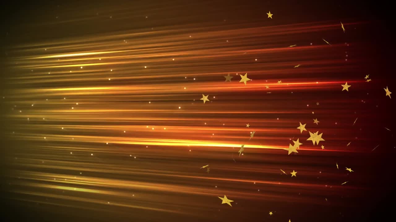 검은 바탕에 있는 빛의 흔적과 별의 애니메이션