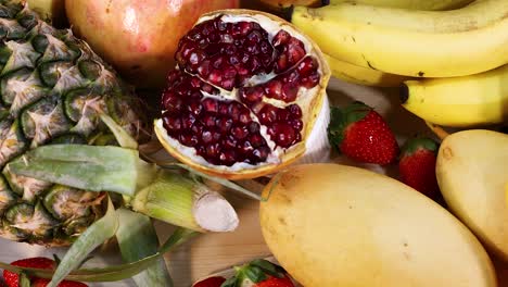 variety of fruits displayed on a white background