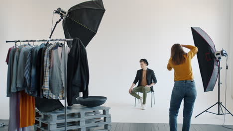 sesión de estudio de fotografía de moda
