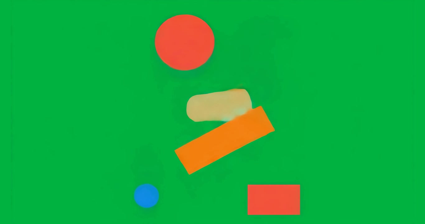 Designers working on digital canvas with orange S ribbon, blue circle on transparent backdrop