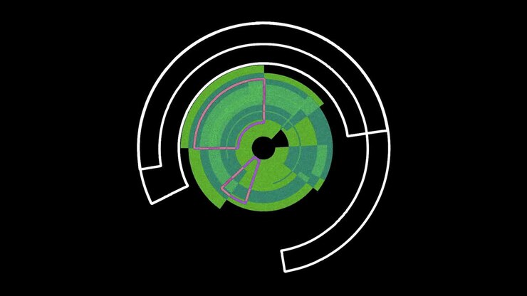 Abstract background Rotating Circular Segments