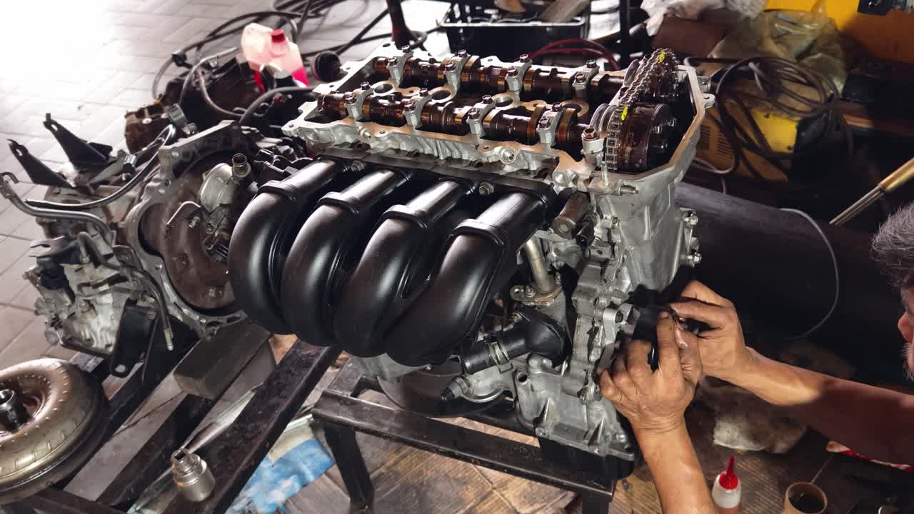 Car Engine Repair in Progress