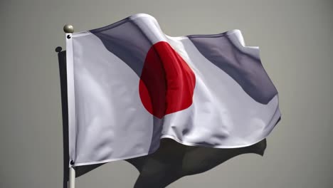 video of a japanese flag waving against a neutral background