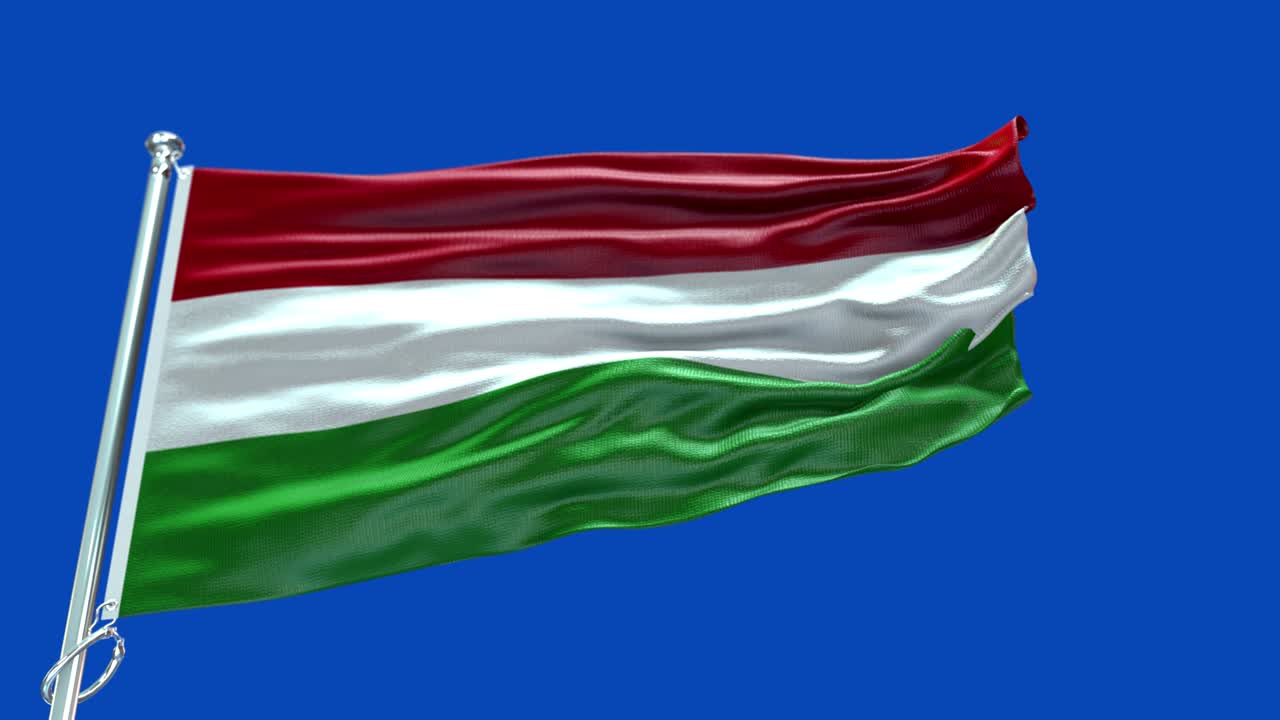 Bandera de Hungría 4K altamente detallada - Bandera de Hungría con alto detalle - Elementos de patrón de onda de la bandera nacional de Hungría en bucle