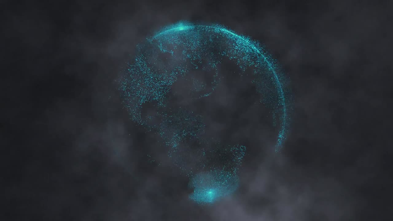 Composition of clouds of smoke over glowing globe