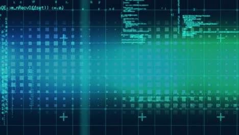 Animation-of-data-processing-over-squares-and-grid-in-background