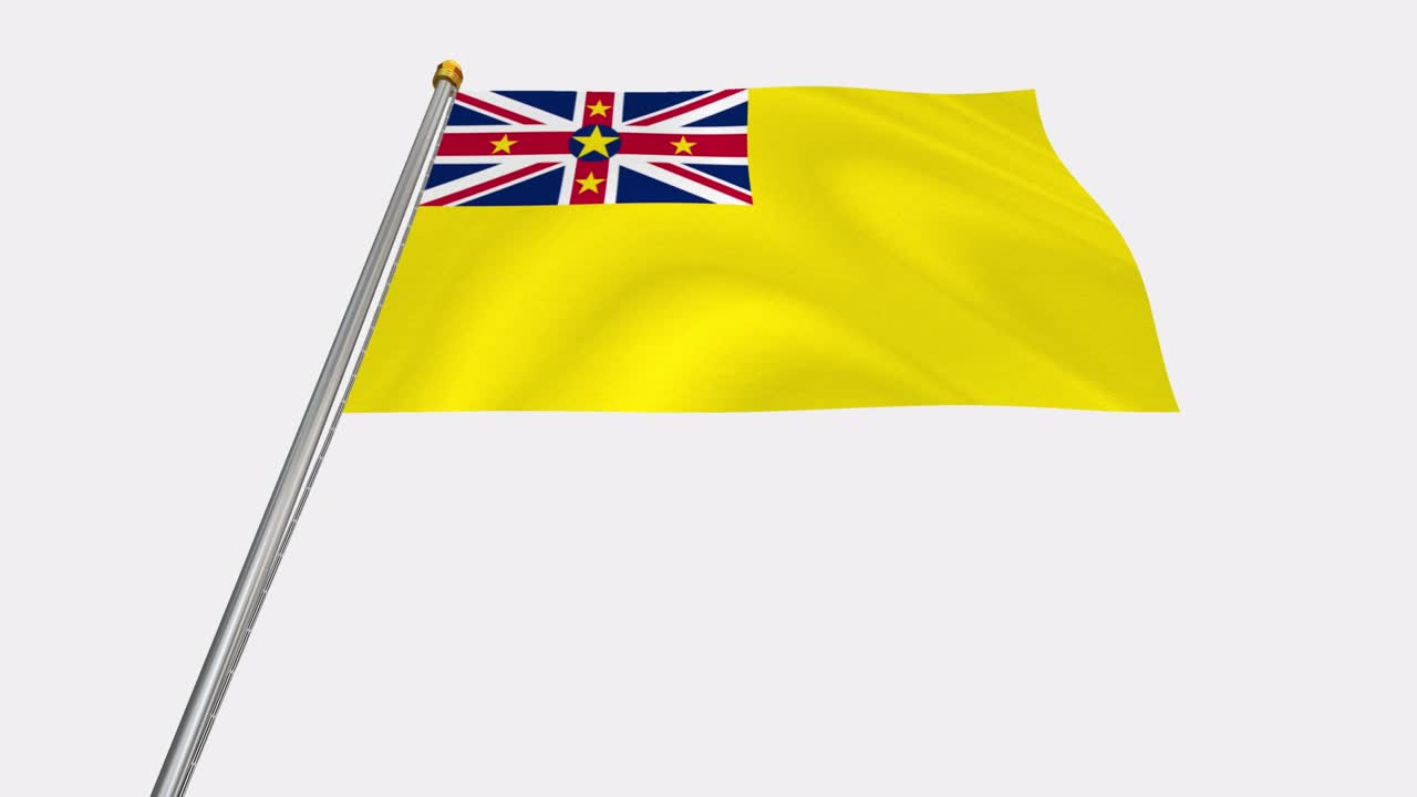 바람에 날아다니는 니우에 발의 루프 비디오, 4k의 느린 동작 비디오, 알파 채널