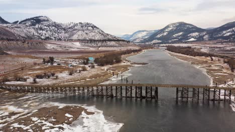 the wooden pritchard bridge over the south thompson river: a spectacular sight