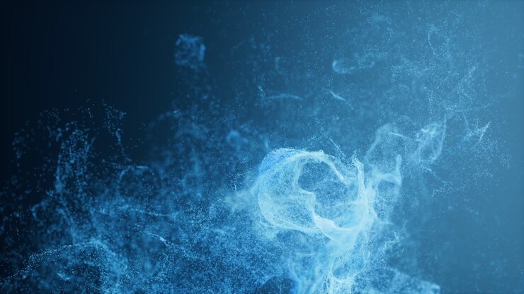 текущие частицы с формой дыма, 3d-рендеринг.